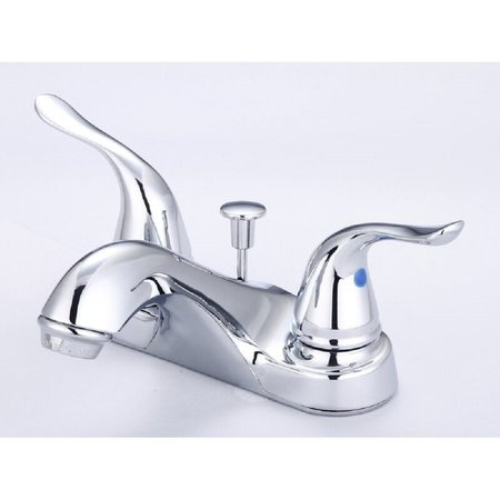 INNOCI-USA 4" Centerset 2-Handle Low-Arc Bathroom Faucet with Pop-Up Assembly in Chrome 33921